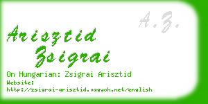 arisztid zsigrai business card